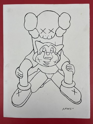 Kaws drawing paper - on,
