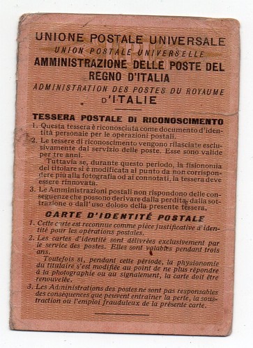 Tessera unione postale - unione,