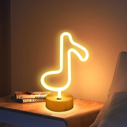 Luci neon forma di note - luci,