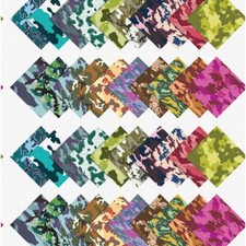 Camouflage Couture: 40 pezzi strisce trapuntate - gelatina multicolore