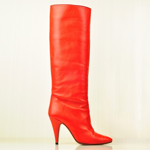 Stivali vintage pelle rossa
