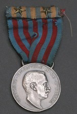 Medaglia Argento Regno - Guerra Italo Turca 1911 - 1912 Zecca Con Nastrino