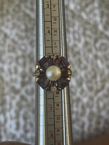 Anello 14kt ametista perle - anello,