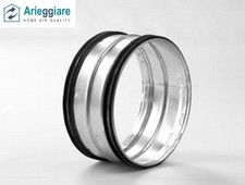 Manicotto maschio in lamiera zincata con guarnizione EPDM per unione tubi aria