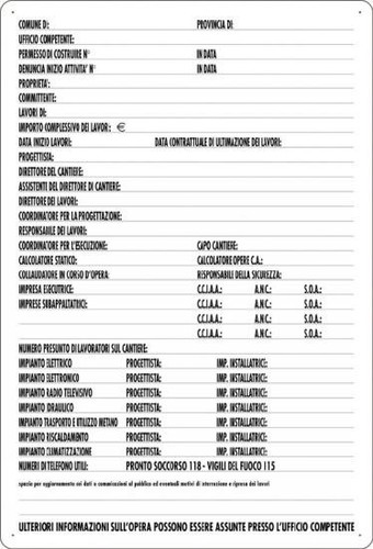 Cartello pvc 80x60 - cartello,