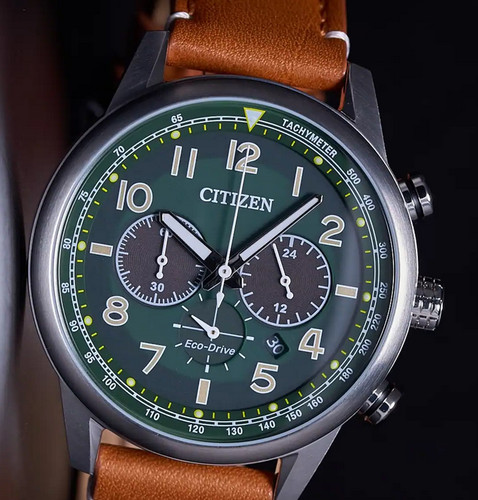 Citizen green dial - dial, eco-drive