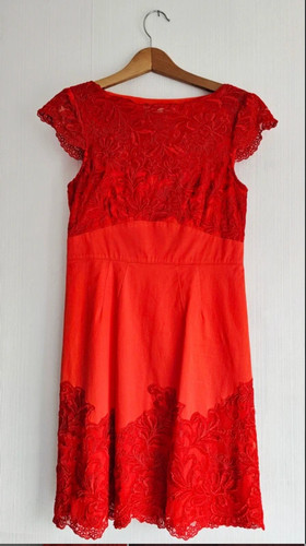 Abito karen millen rosso pizzo - karen,