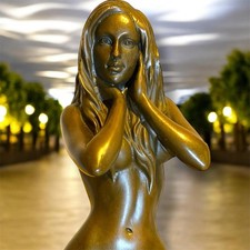 Statua scultura bronzo vintage donna marmo nudo decorazione Claude rara arte dama