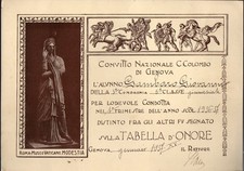 Attestato  per lodevole condotta nel Convitto Nazionale C. Colombo di Genova