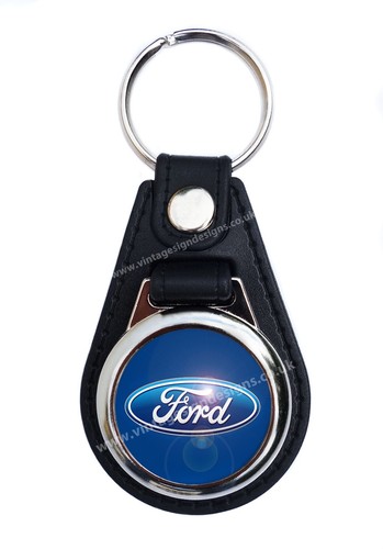 Ford faux leather key ring - key,