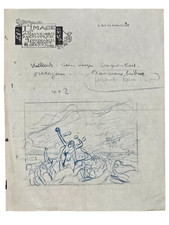 Auguste LEPÈRE (1849-1918) Attribuito Antico Disegno su Foglio L' IMAGE Raro