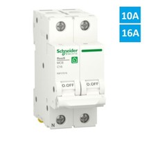 SCHNEIDER Interruttore Magnetotermico 10A o 16A 1P+N 4,5KA C 2 moduli Guida Din 