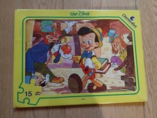 PUZZLE PINOCCHIO DISNEY VINTAGE CLEMENTONI NUOVO 15 PEZZI GRANDI CON CORNICE