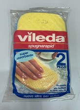 COPPIA DI SPUGNE VILEDA SUPER ASSORBENTI RESISTENTI AL BOLLORE GIALLE E BLU
