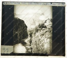 SVIZZERA Sempione Passo del Sempione Orrido Alpi Antica Foto Lanterna Magica