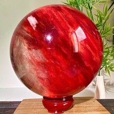 7,65 libbre pietra di fusione rossa naturale cristallo sfera cristallo quarzo sfera Reiki
