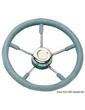 Volante barca con razze in acciaio inox 35 cm grigio
