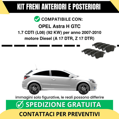 Pastiglie freno ant post - pastiglie, +