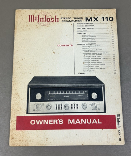 Mcintosh mx110 - mcintosh,