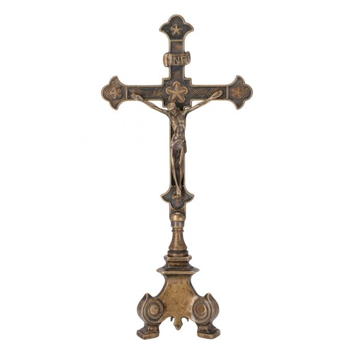 Crocifisso tavolo ottone - tavolo,