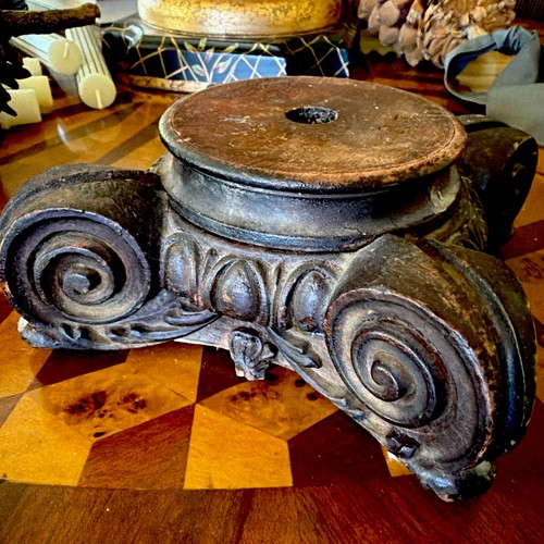 Antica base colonna legno - a,