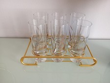 Servizio di 6 bicchieri long drink con porta bicchieri in metallo