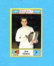 MUNCHEN/MONACO '72-PANINI-Figurina n.41- PASCU - ROMANIA - SCHERMA -Recuperata