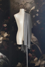 MAXI SCIARPA  80% CASHMERE pettinato - 20% SETA  60cm x 180cm, 210g GRIGIO