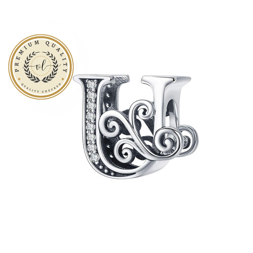 Charm lettera calligrafico - a, u