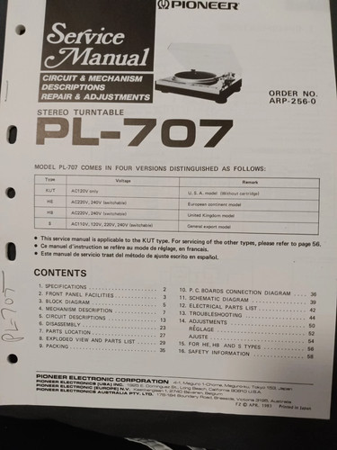 Pioneer 707 giradischi - pioneer,