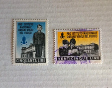 SPLENDIDE  RARE DUE MARCHE  ORFANI VIGILI del FUOCO Nuove Rev. Italien Rare  RR°