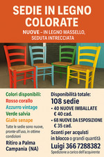 Sedie legno massello colorate nuove cucina bar ristorante vintage casa 108pz