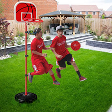 Set Canestro Basket Portatile Bambini Altezza Regolabile Backboard Rete &Palla NUOVO