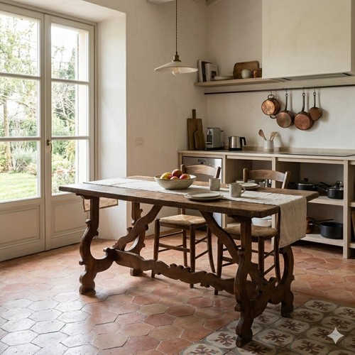 Tavolo fratino antico noce - fratino,