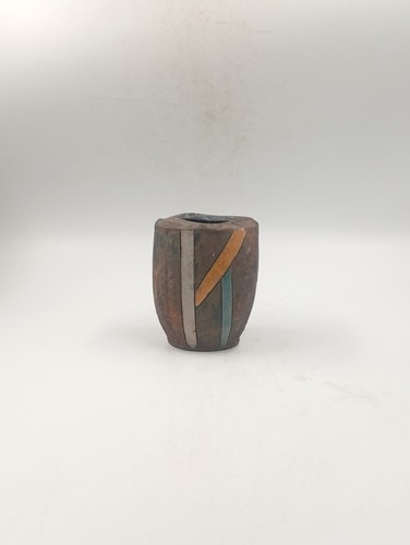 Vase raku émaillé - vase, signé