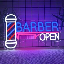 Insegna Neon Aperta Barbiere