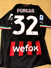 Maglia Milan 2022-23 home match worn issued Pobega serie a trikot stock pro