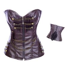 Corsetto Caffà Ganci, Catenelle Simil Pelle Streampunk Donna Burlesque Vintage