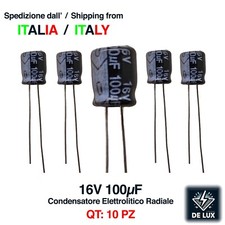 10 PZ PEZZI CONDENSATORI ELETTROLITICI 16V 100uf 105° BASSA IMPEDENZA ESR