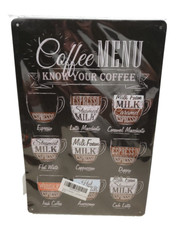 Insegna metallo menù caffè