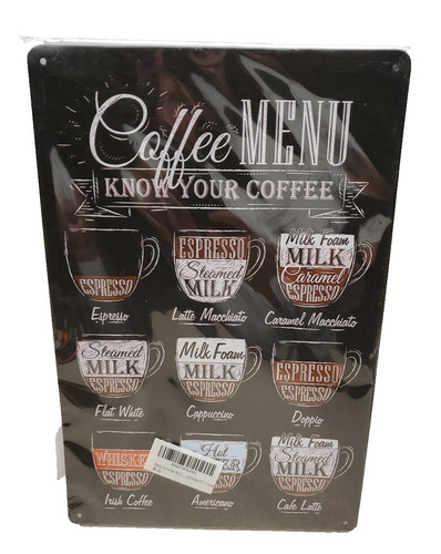 Insegna metallo menù - , caffè