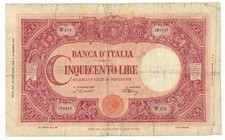 500 LIRE BARBETTI GRANDE C TESTINA BI REPUBBLICA ITALIANA 20/11/1946 MB
