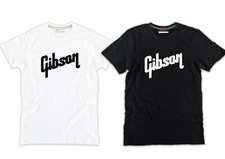 T-shirt stampa Gibson nera o