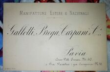 PAVIA - MANIFATTURE ESTERE  E NAZIONALI GALLOTTI BREGA CARPANI & C. BIGLIETTO   