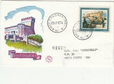 ITALIA BUSTA F.D.C. filagrano 1974 GRADARA  ANNULLO SPECIALE GRADARA  VIAGGIATA