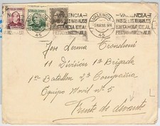 41671 - SPAIN  España - POSTAL HISTORY - GUERRA CIVIL cover to FRENTE MILITAR 
