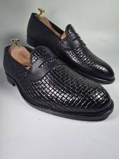 Mocassino Uomo Pollini 41/42/43/44 Pelle Nera Intrecciata 