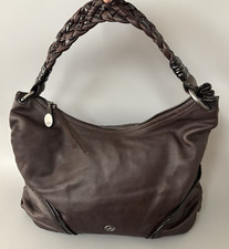 Borsa a tracolla Francesco Biasia in pelle marrone manici intrecciati boho western