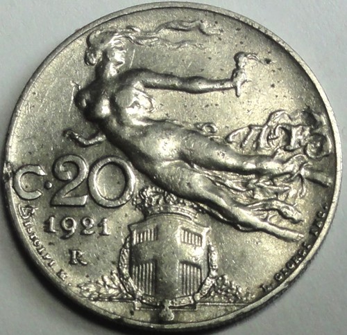 Italia centesimi 1921 r - 20,