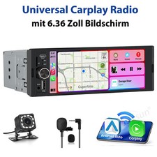 Autoradio 6.36" Apple Carplay 1 DIN GPS Navi Android Auto KAM USB con schermo